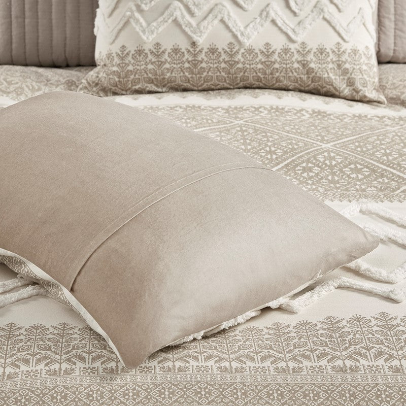 Mila 3 Piece Cotton Duvet Cover Set with Chenille Tufting