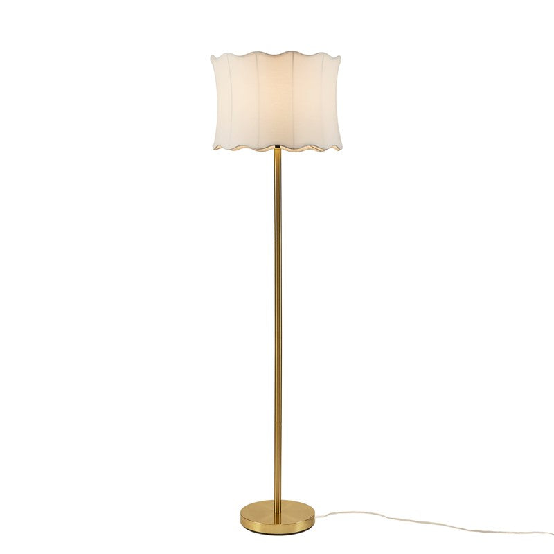 Vesta Dimmable Floor Lamp with Fabric Scalloped Shade