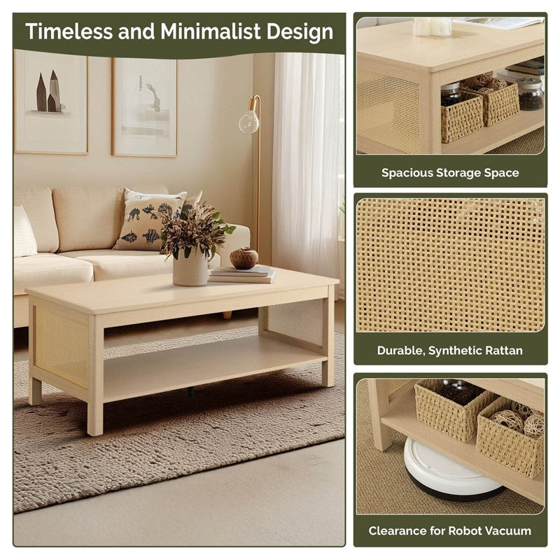 Ashlyn 2-Tier Rattan Coffee Table
