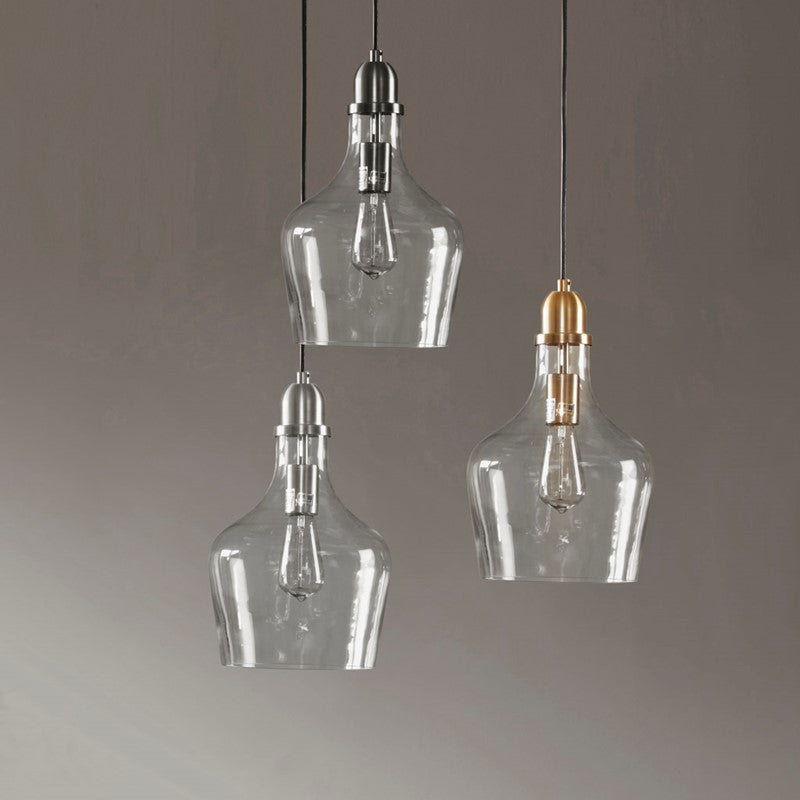 Auburn Bell Shaped Hanging Glass Pendant Light