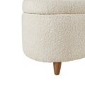 Bailey Boucle-Style Curved Storage Accent Bench