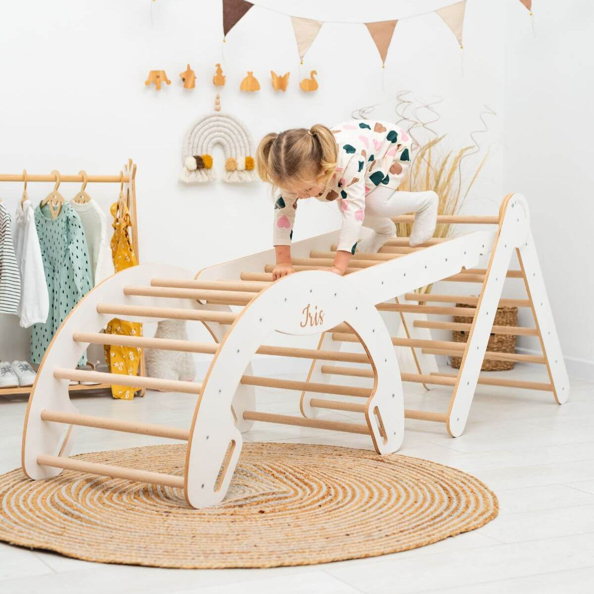 4 in 1 Indoor Climbing Set: Pikler Triangle + Slide + Ladder + Arch Secondary image
