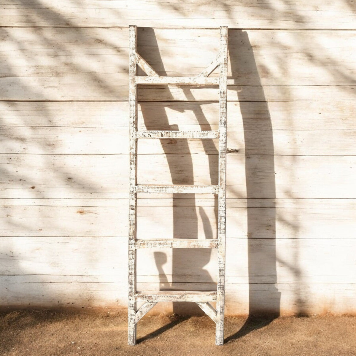 Blanket Ladder 5 Foot Or 6 Foot Blanket Ladder Rustic White